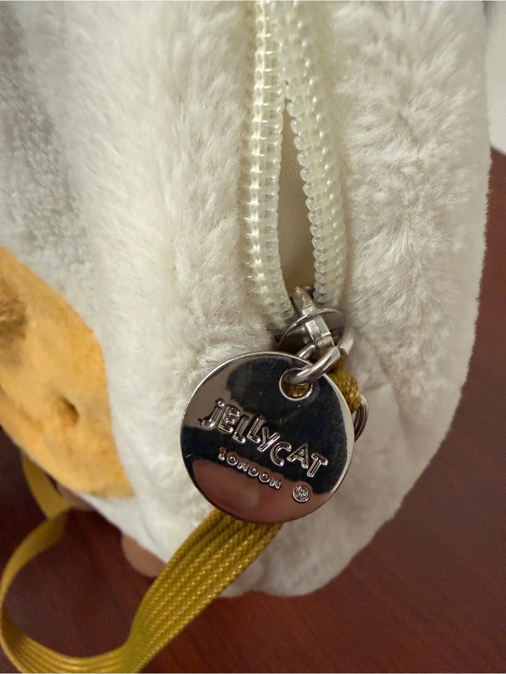 Jellycat Plush Egg-Shaped Kids Crossbody Bag - White and Yellow